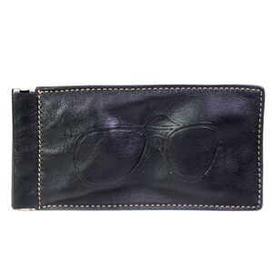 Fossil BLACK GENUINE LEATHER GLASSES SUNGLASSES CASE Sz 7"x3.5"